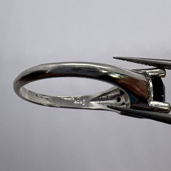 925 STERLING SILVER  RING WITH SAPPHIRE & GOSHENITE  SIZE 7 - Picture 9 of 9